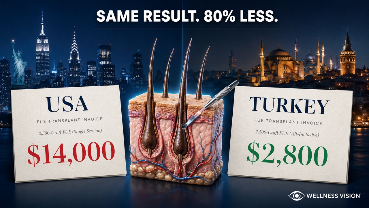 Hair Transplant Turkey vs US: $2,800 vs $14,000